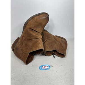 •Born Boc Brown Rust leather Suede zip boots booties women’s size 7